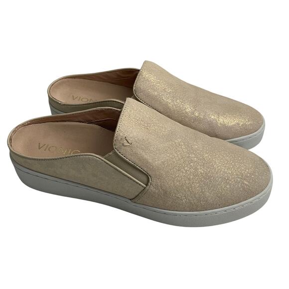 Vionic Splendid Dakota Mule Sneakers Women’s Sz 8 Gold Metallic Casual Slip On - Picture 1 of 14